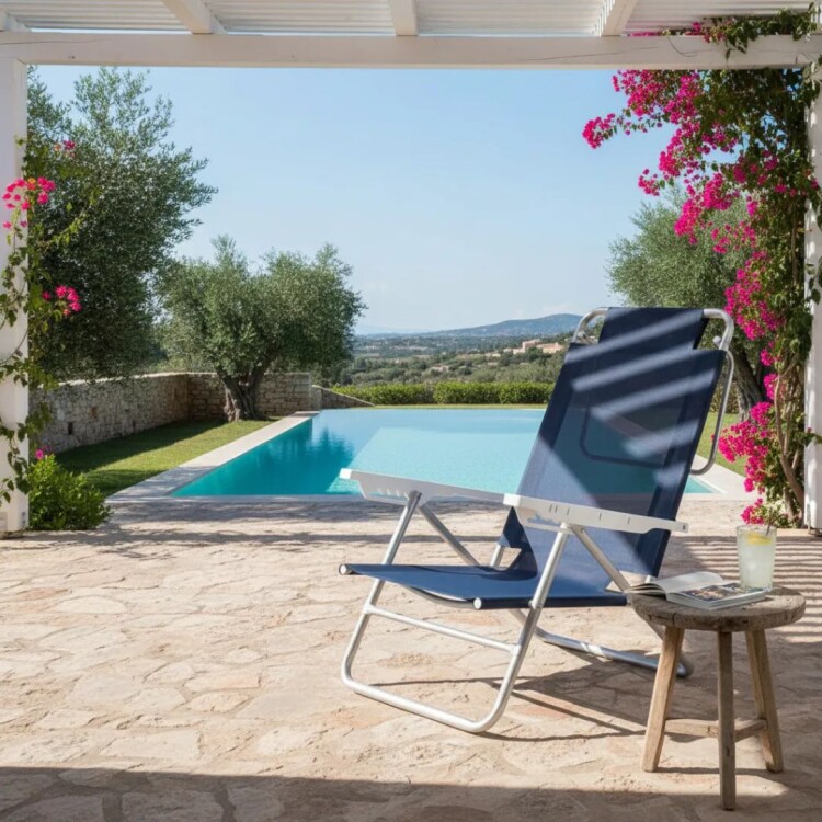 SILLA PLAYA ALUMINIO MOR SUMMER 6 POSICIONES AZUL