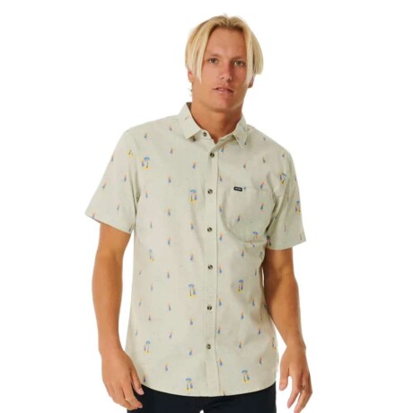 Camisa MC Rip Curl Hula Breachsage Diseño Palmeras