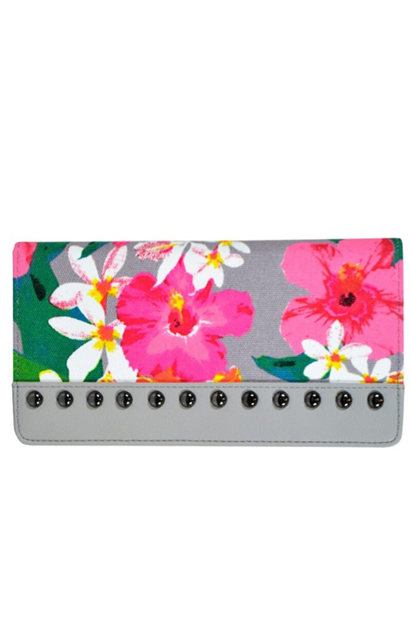 BILLETERA ZNT DAMA FLOREADA GRIS BILLETERA ZNT DAMA FLOREADA GRIS