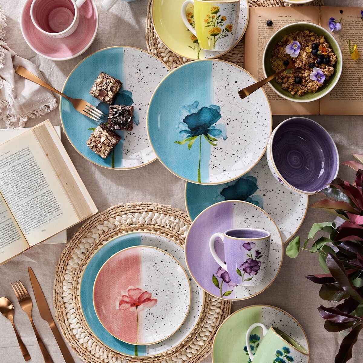 Juego de Vajilla 16 Piezas Armonia Loza 