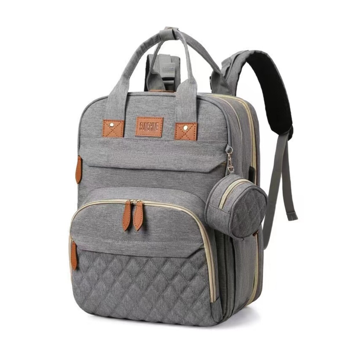 Bolso Mochila Maternal Pañalera Cambiador - GRIS 