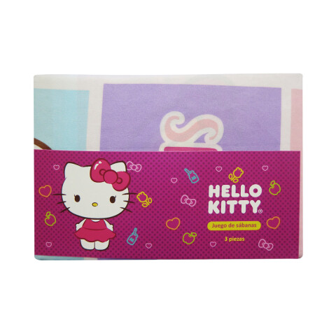 Juego Sábanas Infantil Hello Kitty 1 Plaza 100% Microfibra U