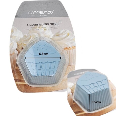 Set de Moldes en Silicona 4 Piezas para Muffin y Cupcakes Celeste