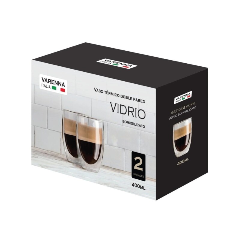 SET 2 VASOS DOBLE PARED 85ML VIDRIO VARENNA SET 2 VASOS DOBLE PARED 85ML VIDRIO VARENNA