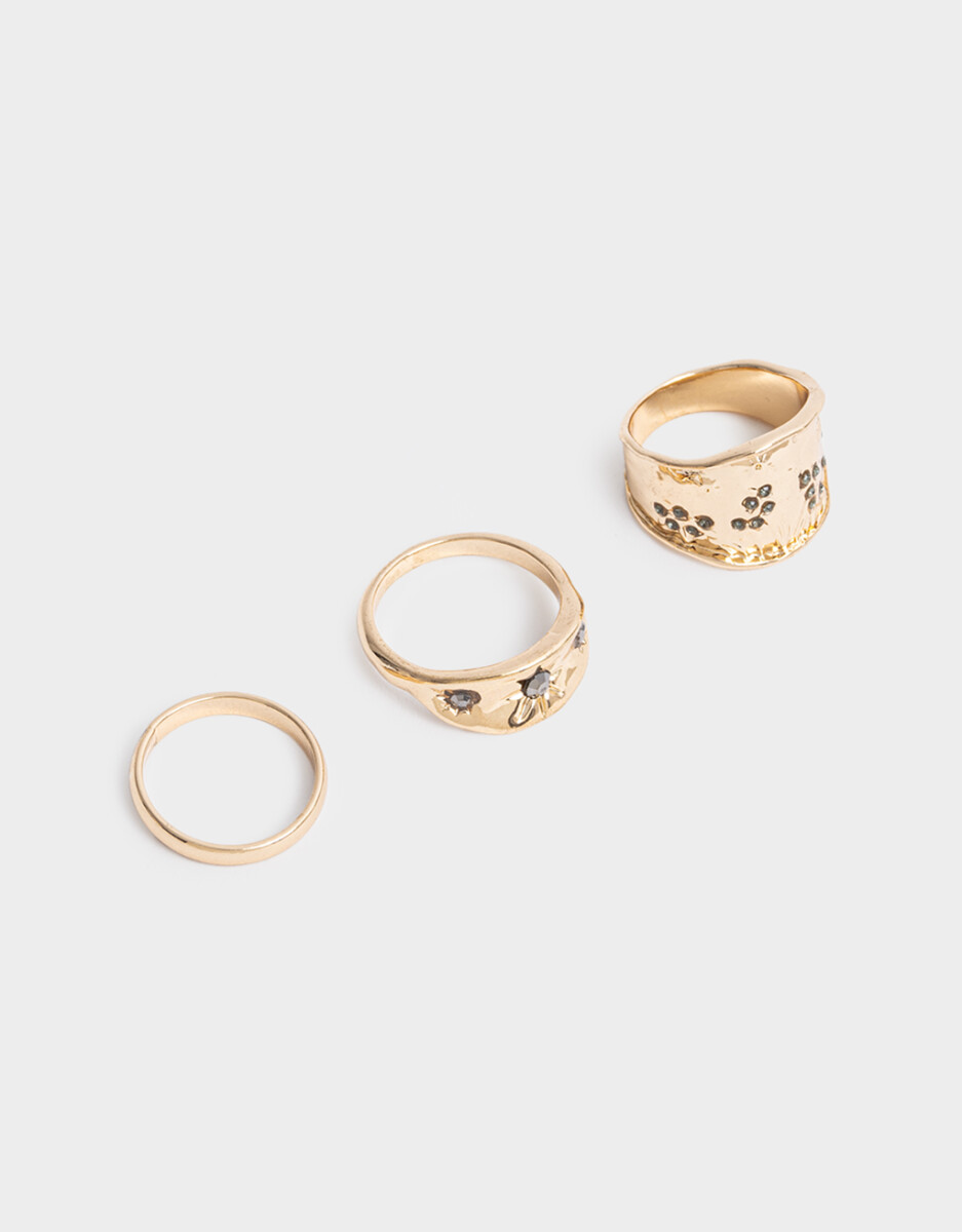 Set 3 Anillos De Metal 
