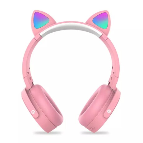 Auricular Inalámbrico Pop It Bluetooth Vincha C/Orejas Luces Rosa