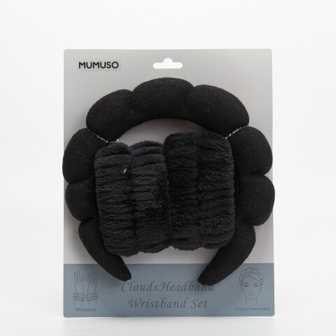 CONJUNTO DE DIADEMA Y MUÑECA NUBES - NEGRO CONJUNTO DE DIADEMA Y MUÑECA NUBES - NEGRO