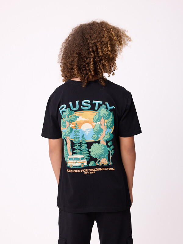 T-SHIRT LUNGUD TEEN RUSTY Negro