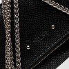 Mini Bag Honey En Cuero Snake Print Metalizado Negro