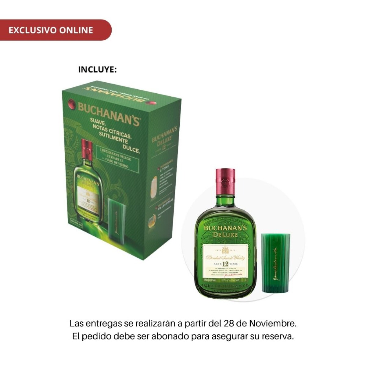 Kit Buchanans 1L + 1 vaso 