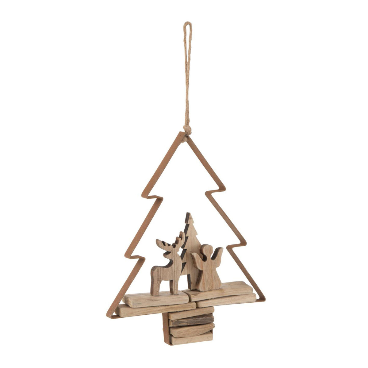 COLGANTE ÁRBOL NAVIDEÑO - MADERA MARRON 25102 