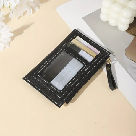 Monedero tarjetero bicolor Negro