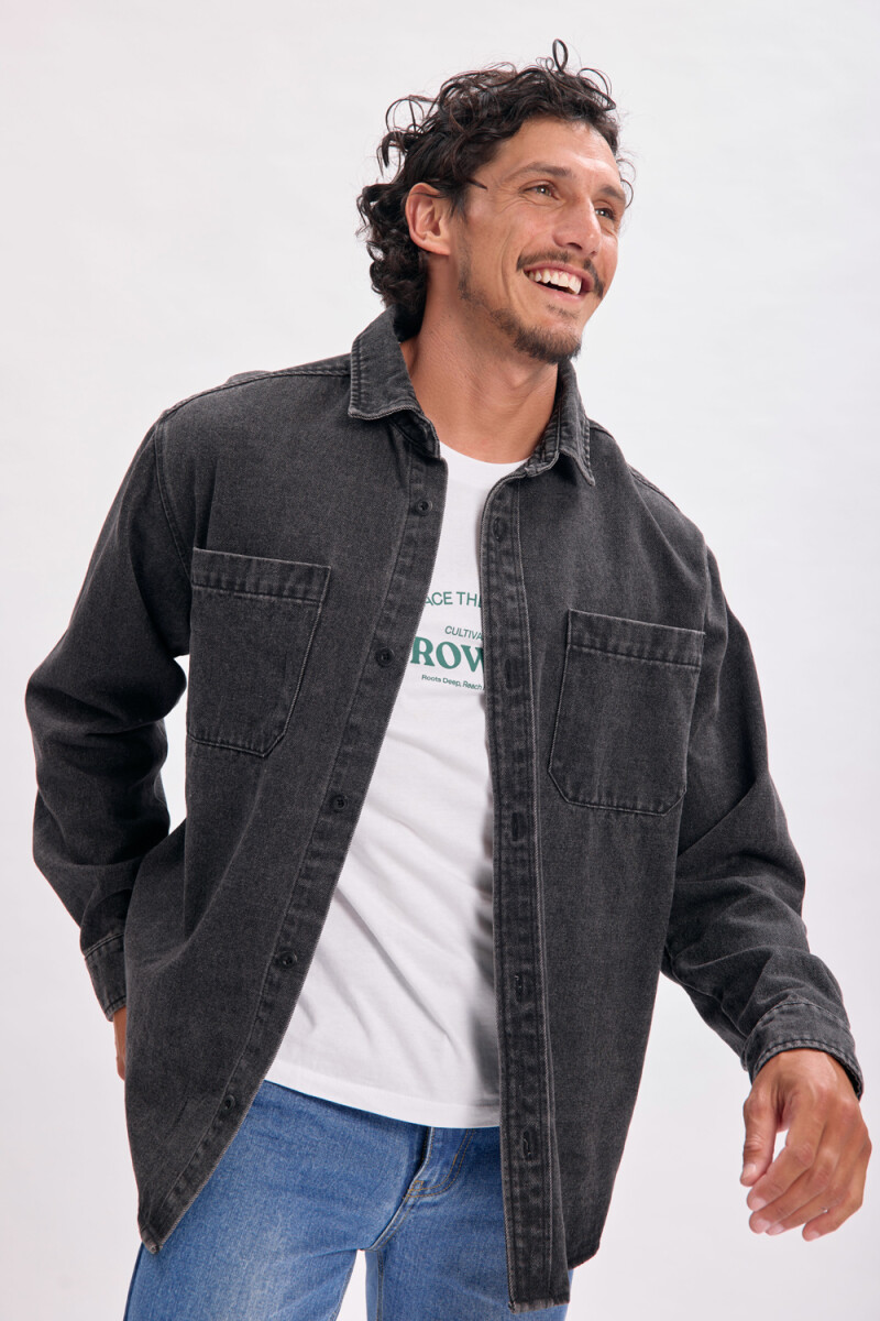 Sobrecamisa jean Negro