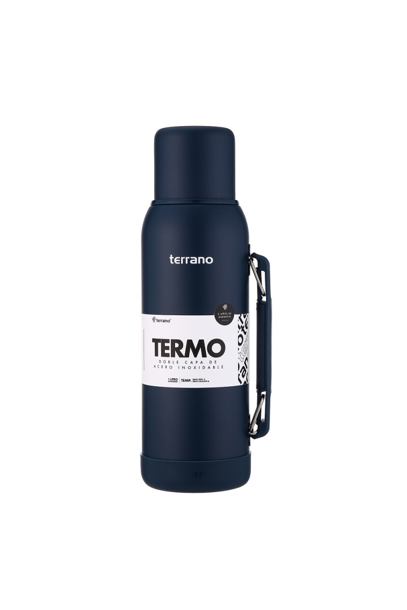 TERMO TERRANO NEW 1LT CON MANIJA PREMIUM AZUL OPACO