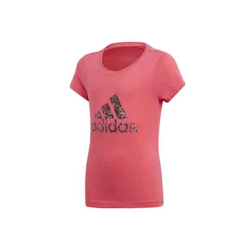 Remera Infantil Adidas Logo Jrs Rosado - Negro
