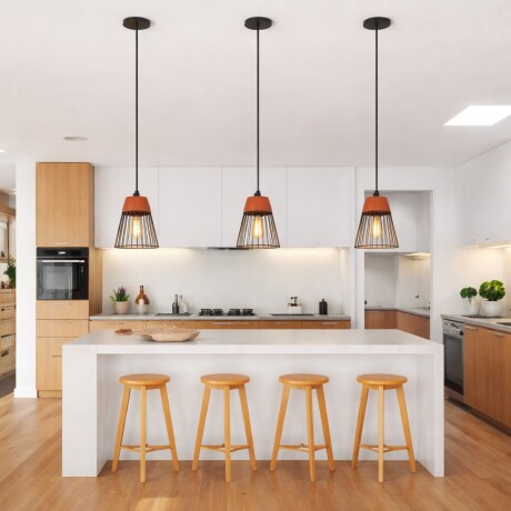 Colgante Jaula negra y cemento terracota 26*29cm Colgante Jaula negra y cemento terracota 26*29cm