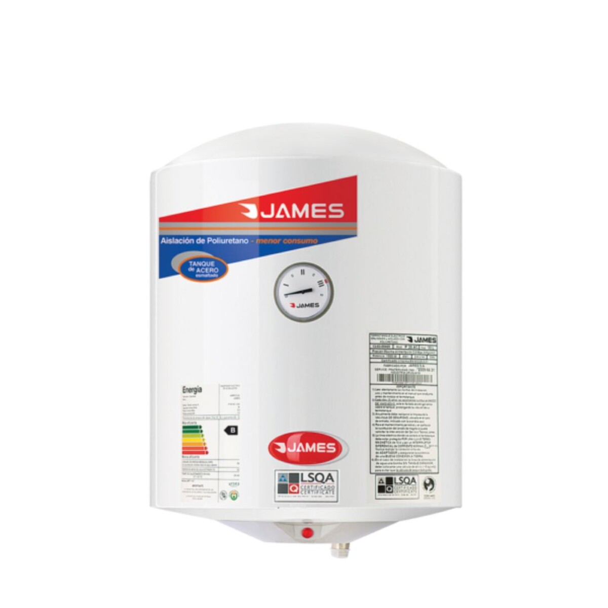 Calefón James 40 LITROS Cilíndrico Acero 