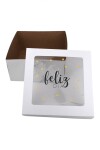 Caja flexi 20x20x9,5. c/visor impreso - MUY FELIZ DIA Caja flexi 20x20x9,5. c/visor impreso - MUY FELIZ DIA