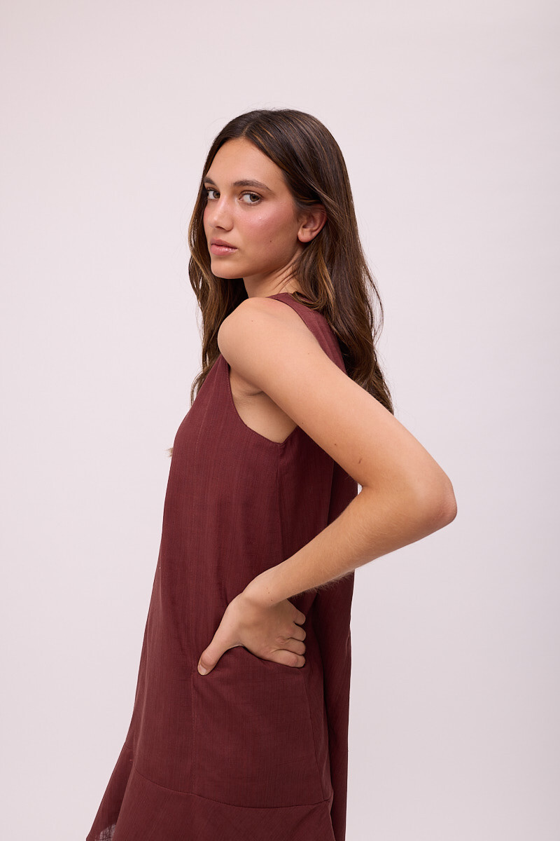 VESTIDO POLK Chocolate