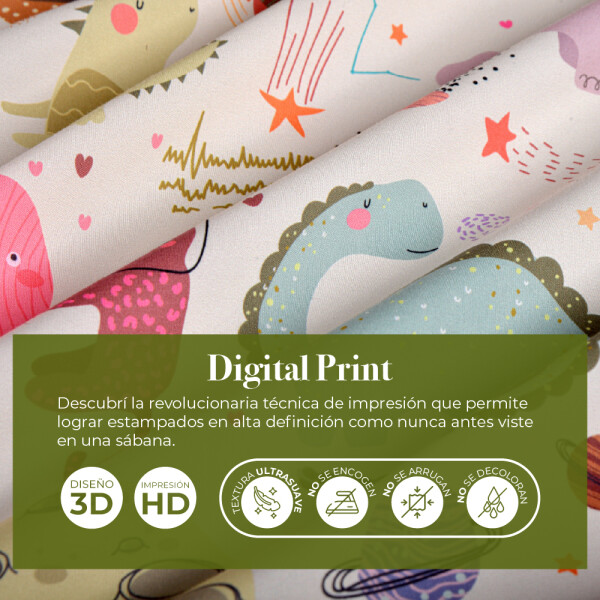 JUEGO DE SABANAS LANCASTER INFANTIL DIGITAL PRINT 1 PLAZA DINO
