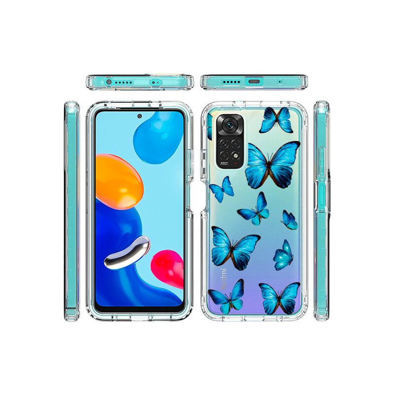 Protector rígido Xiaomi Redmi Note 11/11S transparente diseño mariposas Protector Rígido Xiaomi Redmi Note 11/11s Transparente Diseño Mariposas