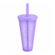 Vaso con Tapa y Sorbito 250ml Violeta