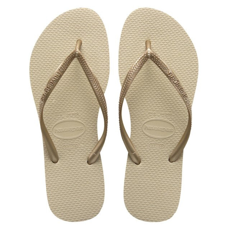 Sandalias de Mujer Havaianas Havaiana SLIM Beige Arena - Dorado