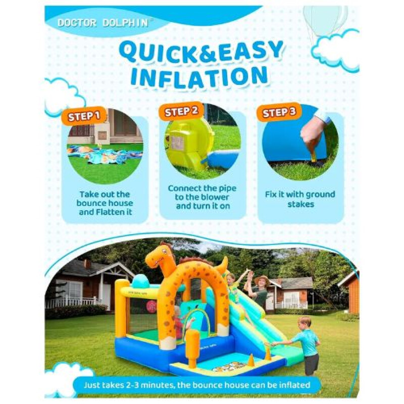 Castillo Inflable Dino Pelotero - Doctor Dolphin Castillo Inflable Dino Pelotero - Doctor Dolphin