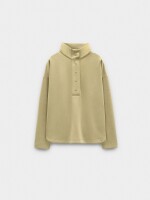 Sudadera Con Botones Tacto Suave caqui