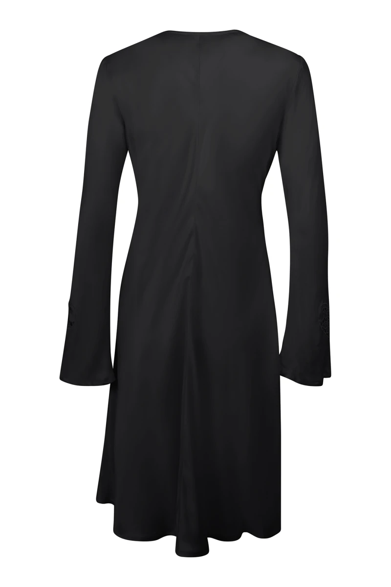 NICOLE V-NECK MIDI DRESS Negro