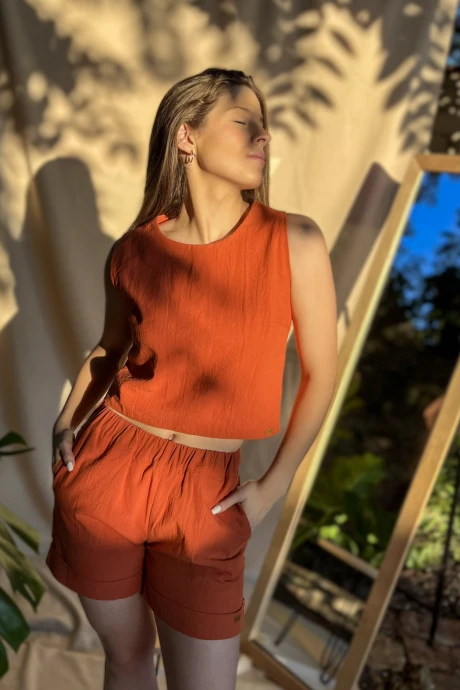 Short Chad Liso Naranja