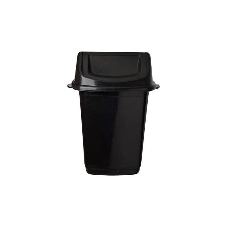 PAPELERA TACHO BASURA VAIVEN RECTANGULAR 50LTS NEGRO