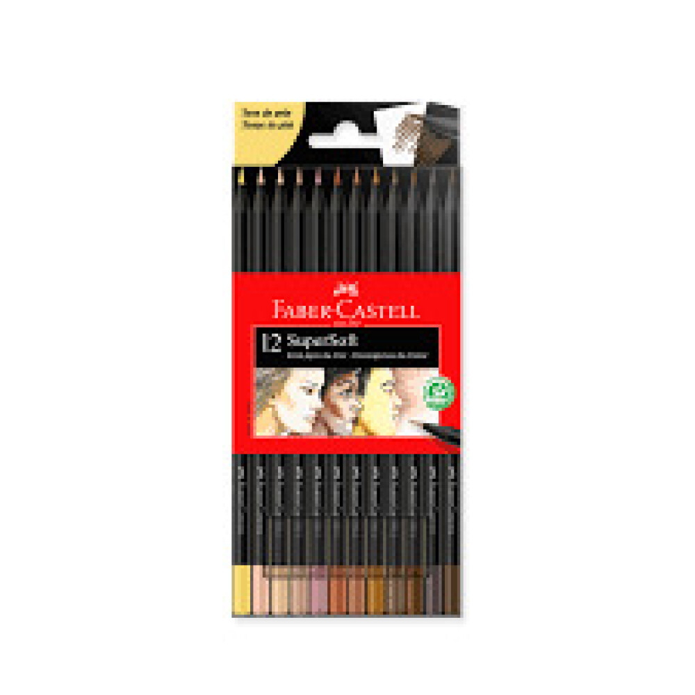 Lápices De Colores Faber-Castell x12 Supersoft Tonos Piel #Lápices De Colores Faber-Castell x 12 Supersoft Tonos Piel