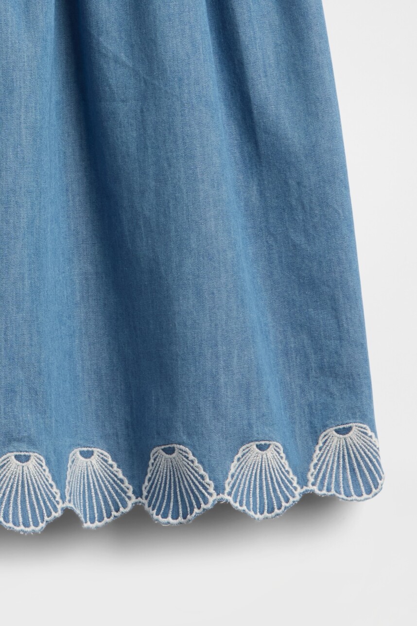 Vestido Espalda Cruzada Niña Blue Chambray