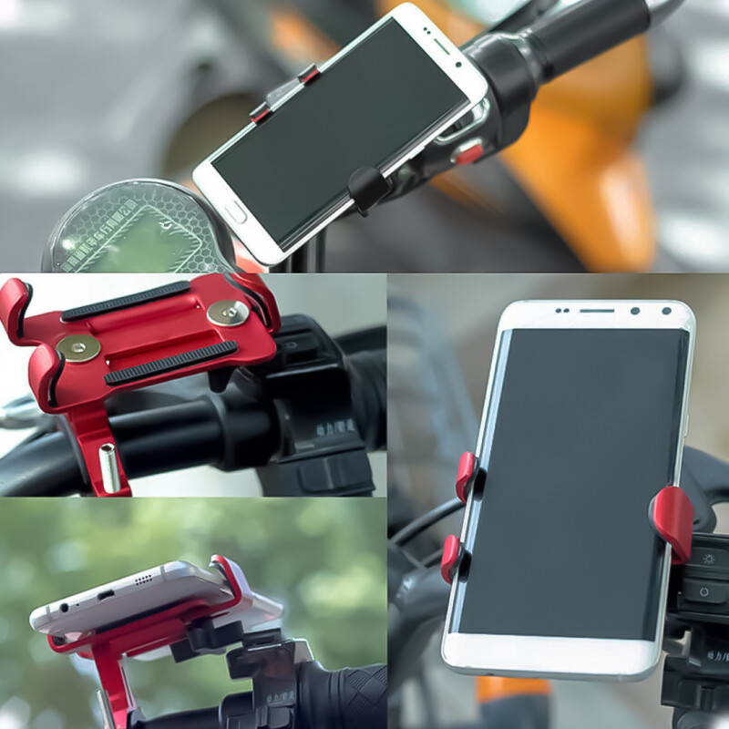 Soporte de Celular para Moto y Bicicleta de Aluminio Plateado Soporte de Celular para Moto y Bicicleta de Aluminio Plateado