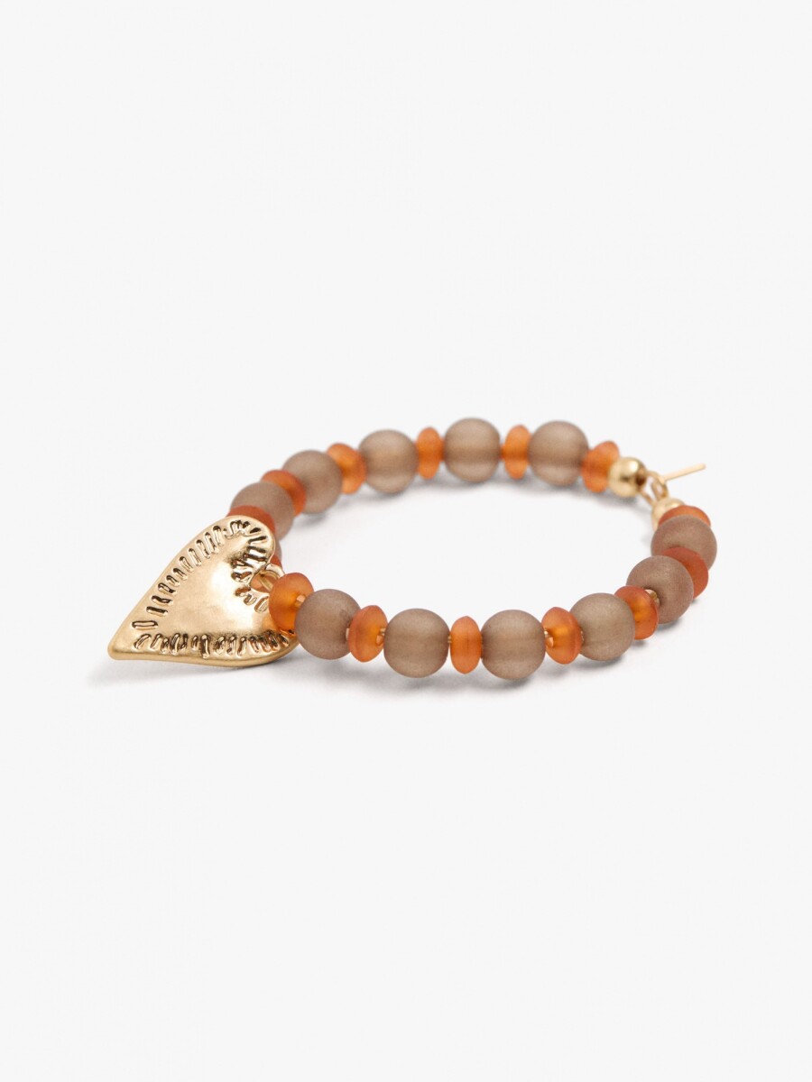 Aros Con Cuentas Y Corazón multicolor