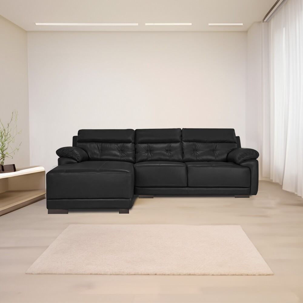 Sofá Albany - 3 cuerpos Negro - Chaise Derecho