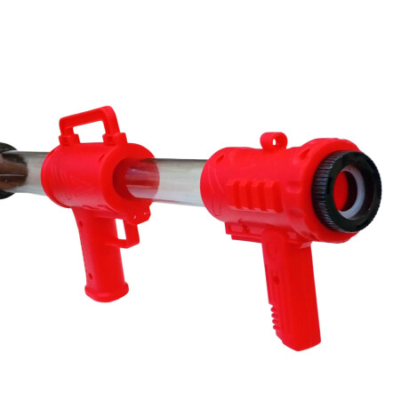 Pistola Lanzadora + 10 Pelotas Juguete + Vasos Rojo