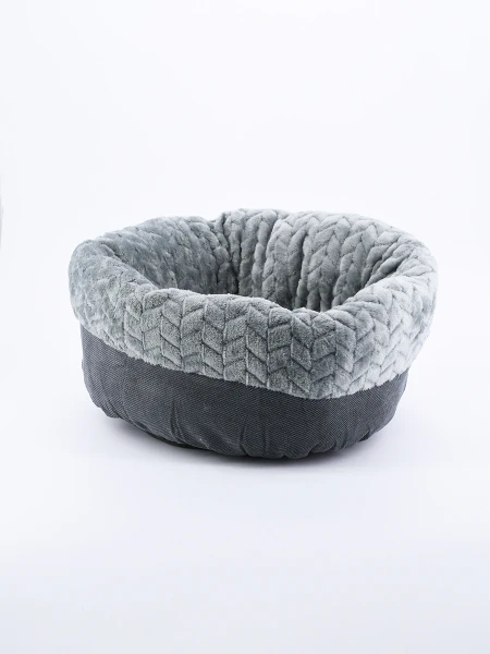CAMA CIRULAR MASCOTAS GRIS