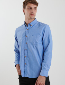 012587 CAMISA HARRINGTON LABEL Azul