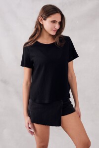 Remera Morley Manga Corta Negro