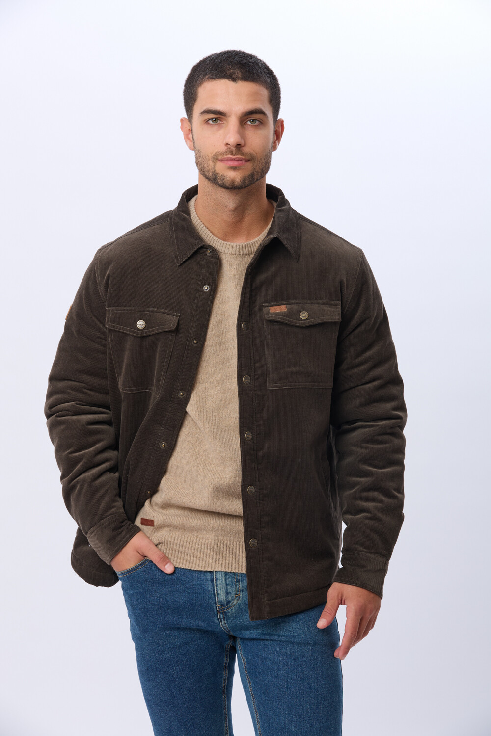 CAMPERA DE PANA Y CORDERITO Verde