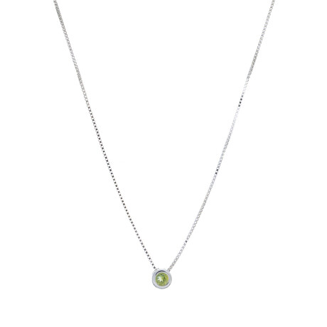 Conjunto de plata 925 cadena y punto de luz PERIDOTO Conjunto de plata 925 cadena y punto de luz PERIDOTO