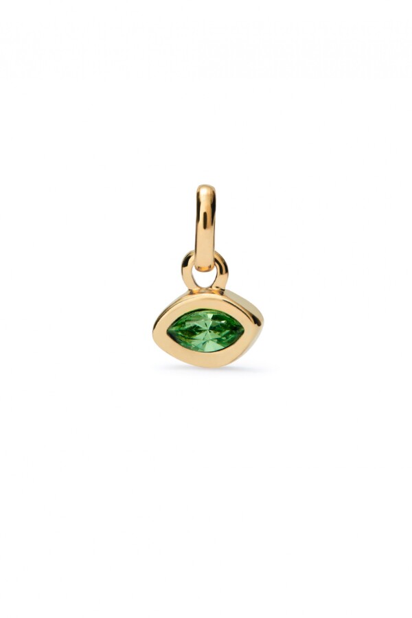 CHARM BAÑADO EN ORO 18K CON CRISTAL VERDE Charm