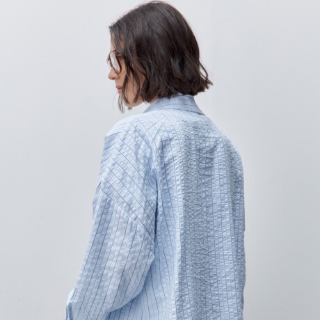 CAMISA PAD Celeste