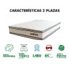 Colchón 2p Premium 150kg Reversible Doble Pillow Top Color Blanco Colchón 2p Premium 150kg Reversible Doble Pillow Top Color Blanco