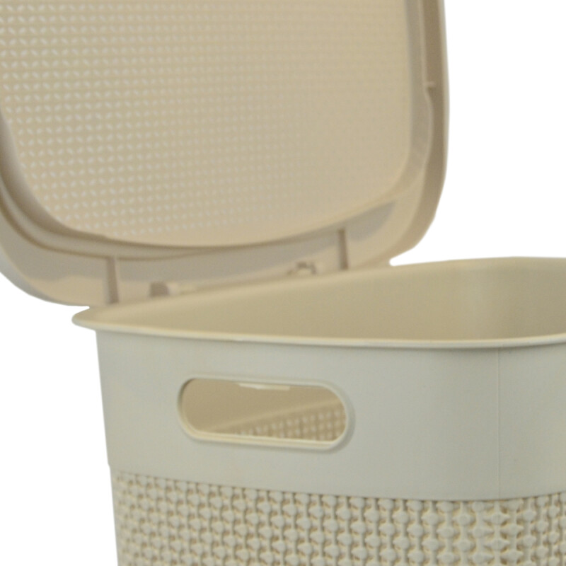 Cesto para ropa simil ratán con tapa 55 lts ARENA