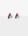 Aros Colgantes Cortos Color Aros Gotas Resina Y Metal - Rojo Burdeaux