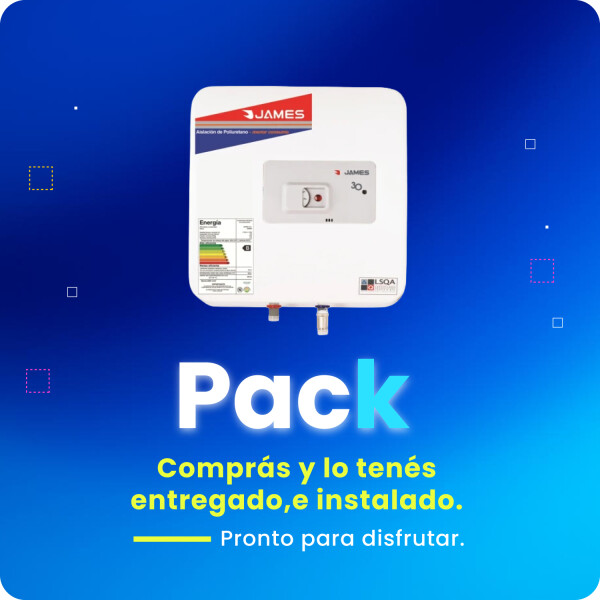 Pack Calefón James 30L prisma de Acero + Instalación Pack Calefón James 30L prisma de Acero + Instalación