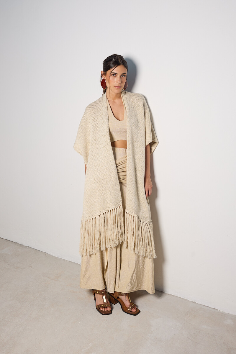 Ruana Matiz - Beige/Dorado 